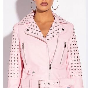 Studded Pink Women's Jacket